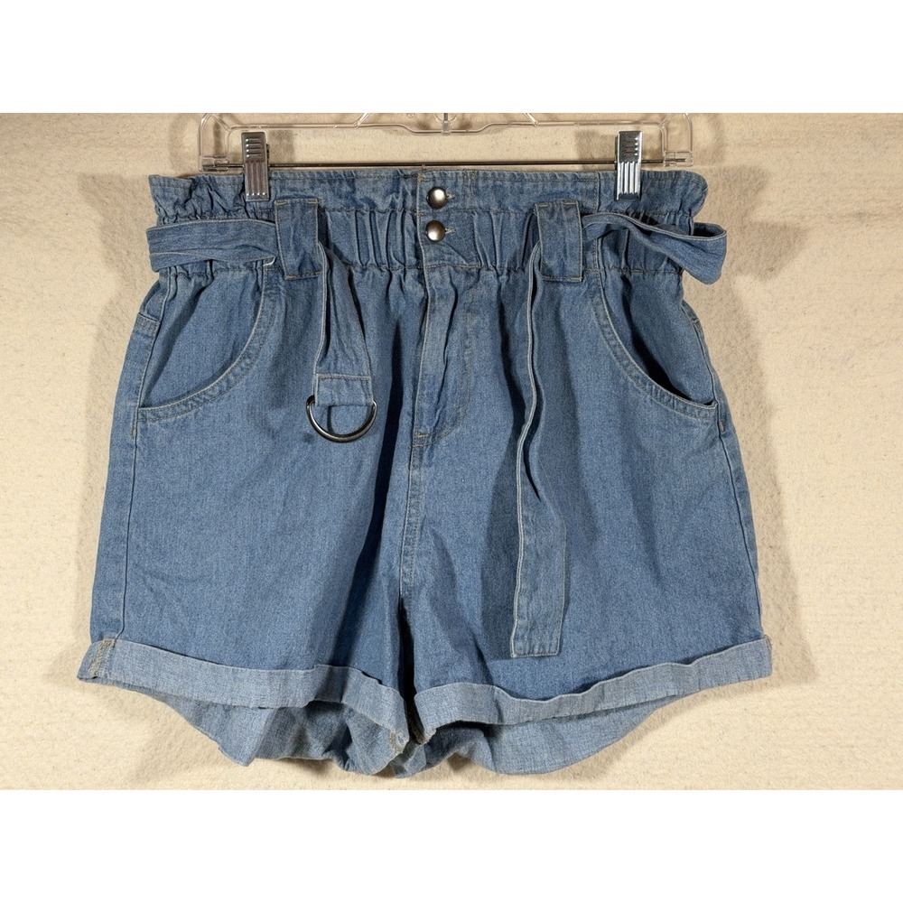 High Paperbag Waist Denim Shorts Womens 30 Vintage Cottagecore Momcore Casual